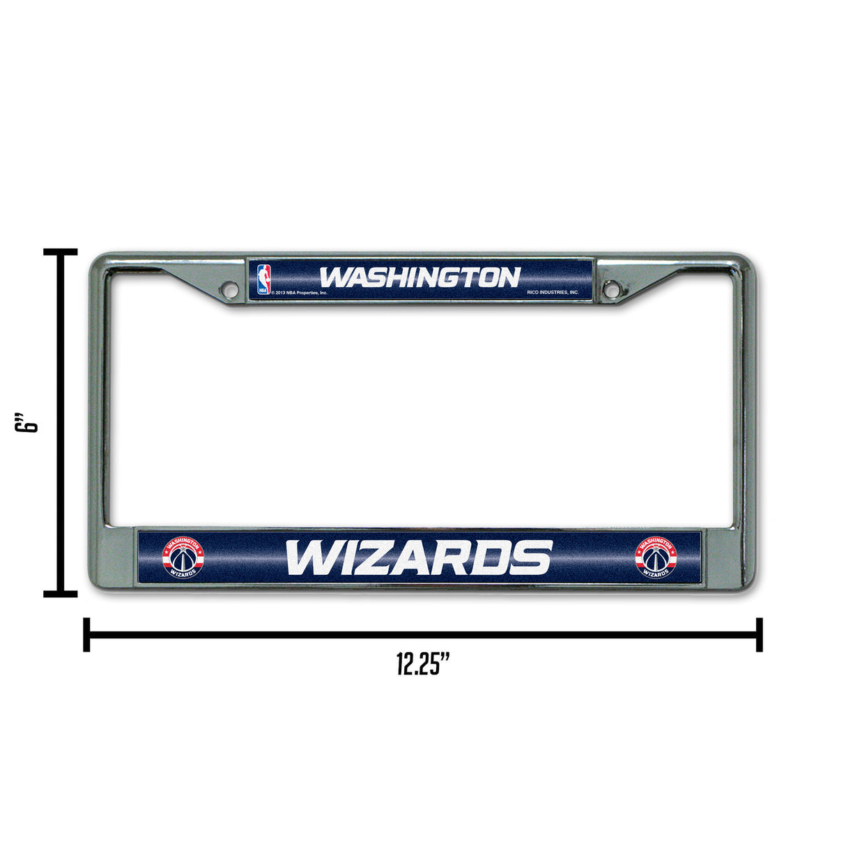 NBA Washington Wizards Chrome Glitter License Plate Frame Fan Gear NBA Washington Wizards