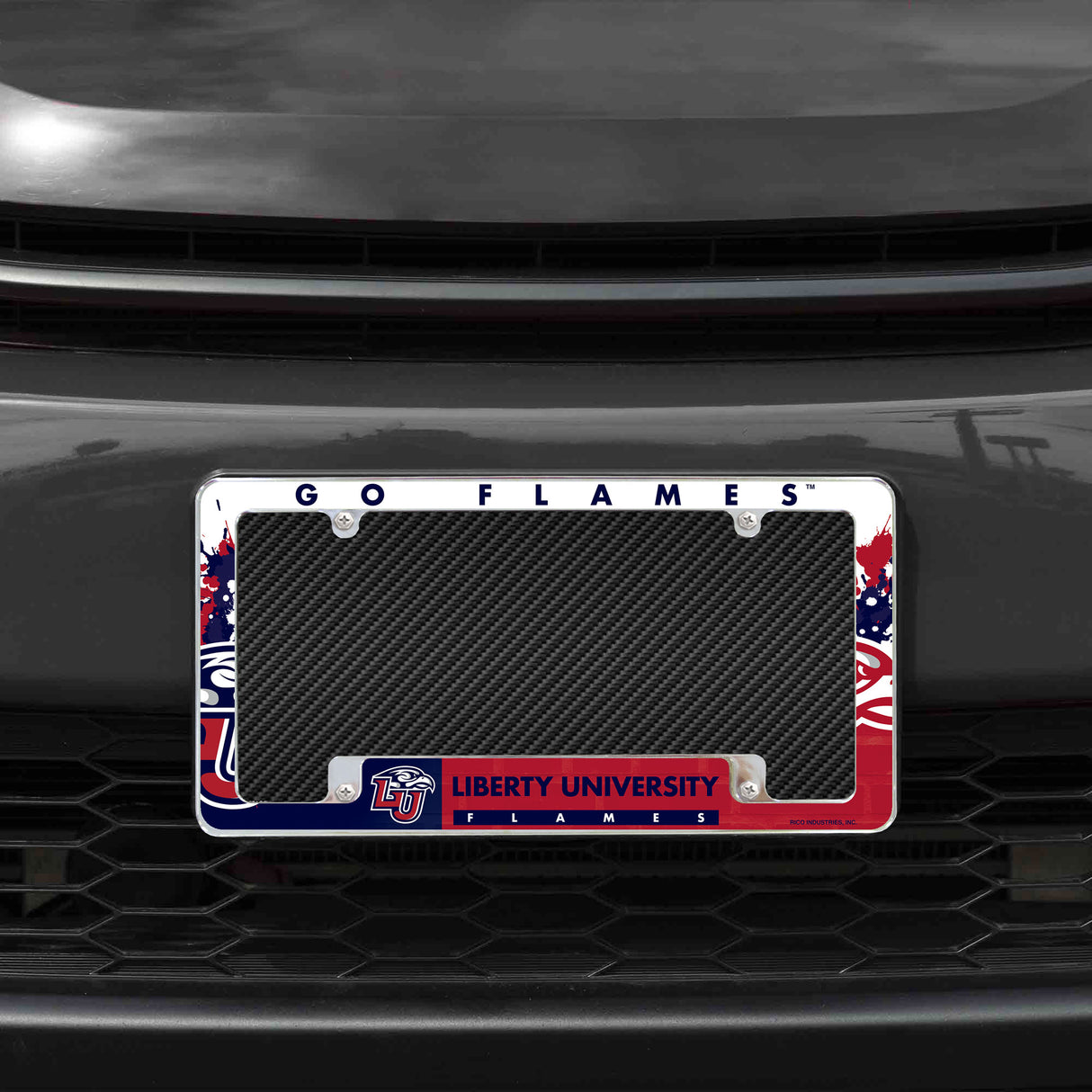 NCAA Liberty Flames All Over Chrome License Plate Frame Fan Gear NCAA Liberty Flames