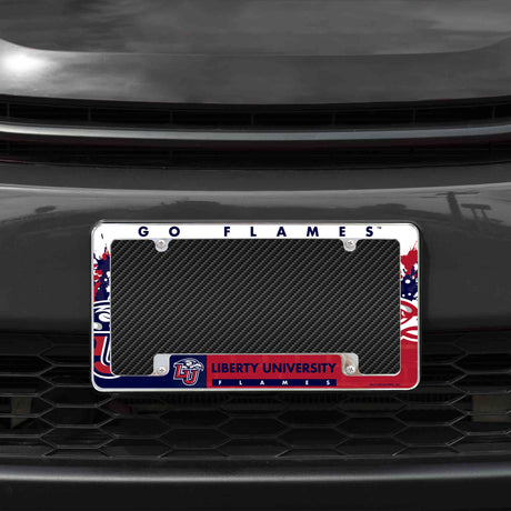 NCAA Liberty Flames All Over Chrome License Plate Frame Fan Gear NCAA Liberty Flames