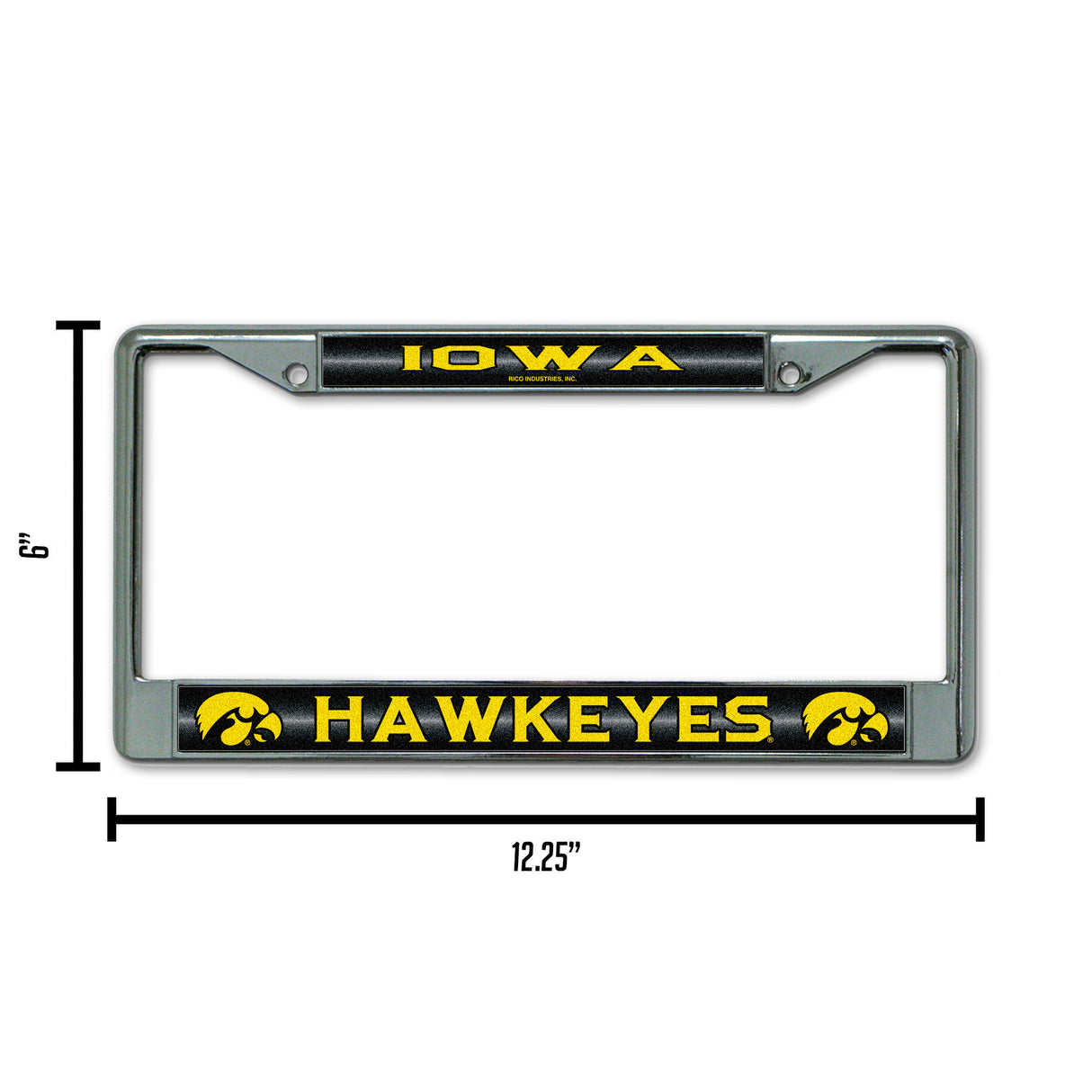 NCAA Iowa Hawkeyes Chrome Glitter License Plate Frame Fan Gear NCAA Iowa Hawkeyes