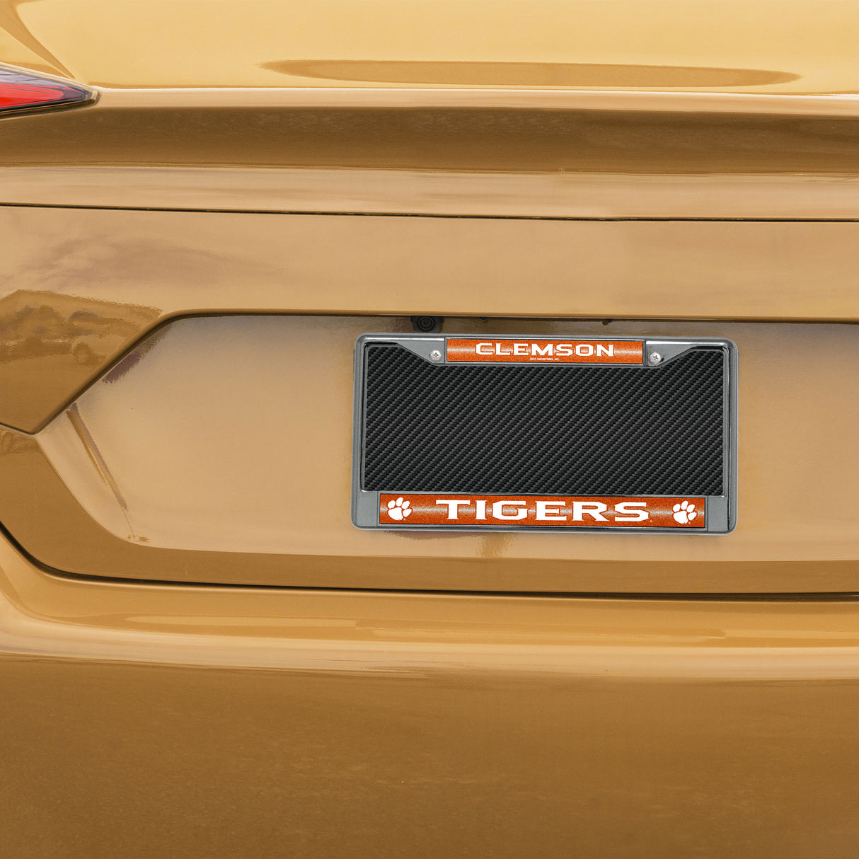 NCAA Clemson Tigers Chrome Glitter License Plate Frame Fan Gear NCAA Clemson Tigers