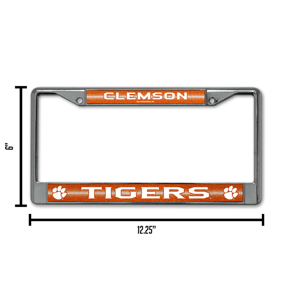NCAA Clemson Tigers Chrome Glitter License Plate Frame Fan Gear NCAA Clemson Tigers