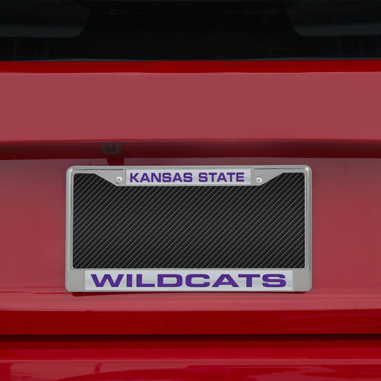 NCAA Kansas State Wildcats - KSU Laser Cut Chrome License Plate Frame Fan Gear NCAA Kansas State Wildcats