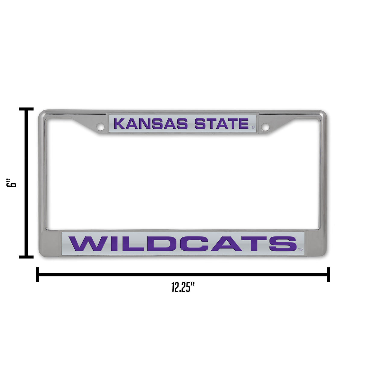 NCAA Kansas State Wildcats - KSU Laser Cut Chrome License Plate Frame Fan Gear NCAA Kansas State Wildcats