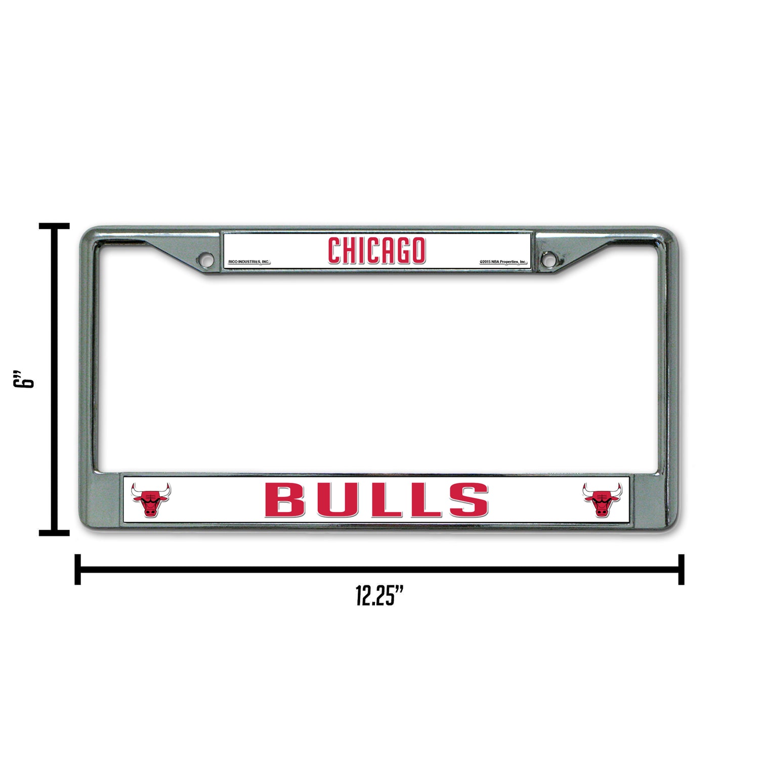 NBA Chicago Bulls Chrome License Plate Frame Fan Gear NBA Chicago Bulls