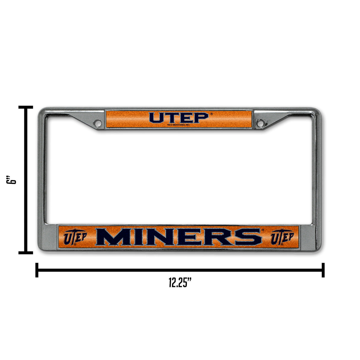 NCAA Texas-El Paso Miners - UTEP Chrome Glitter License Plate Frame Fan Gear NCAA Texas-El Paso Miners