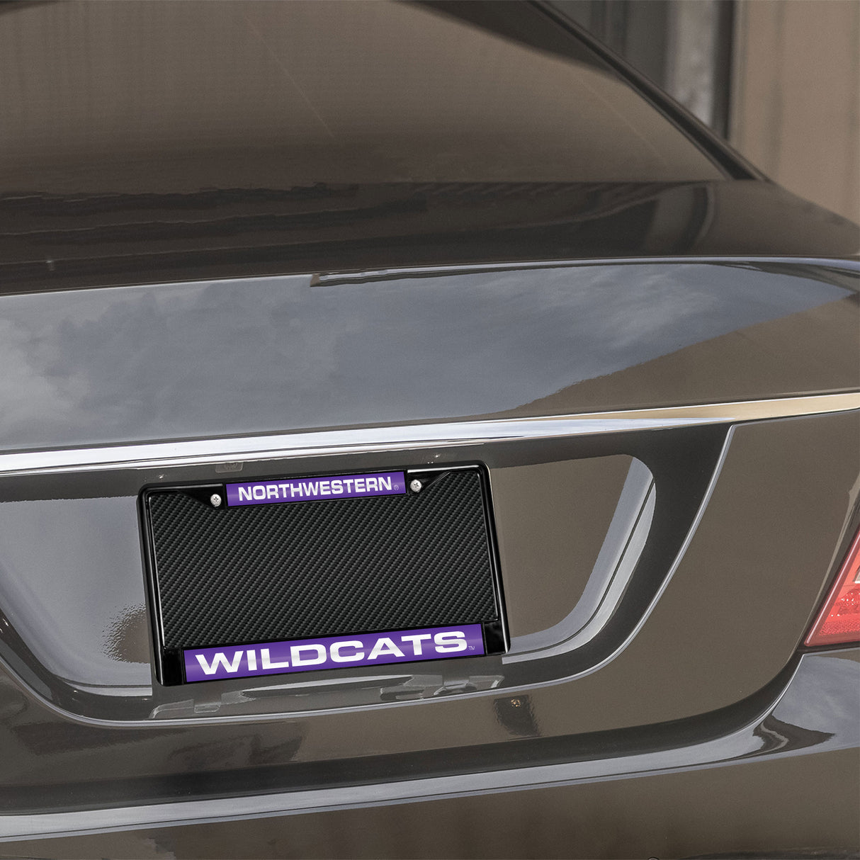 NCAA Northwestern Wildcats Laser Cut Black Chrome License Plate Frame Fan Gear NCAA Northwestern Wildcats