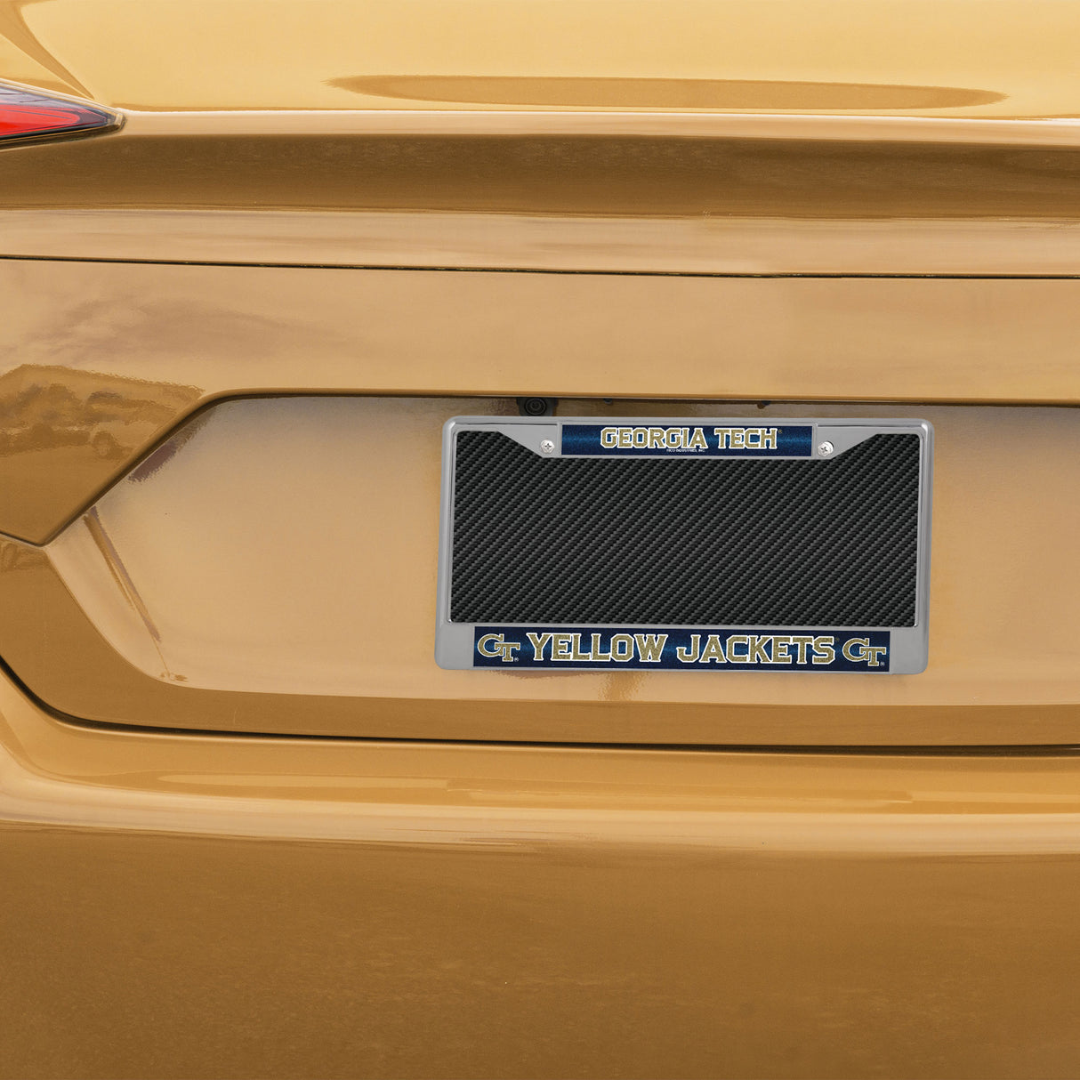 NCAA Georgia Tech Yellow Jackets - GT Chrome Glitter License Plate Frame Fan Gear NCAA Georgia Tech Yellow Jackets