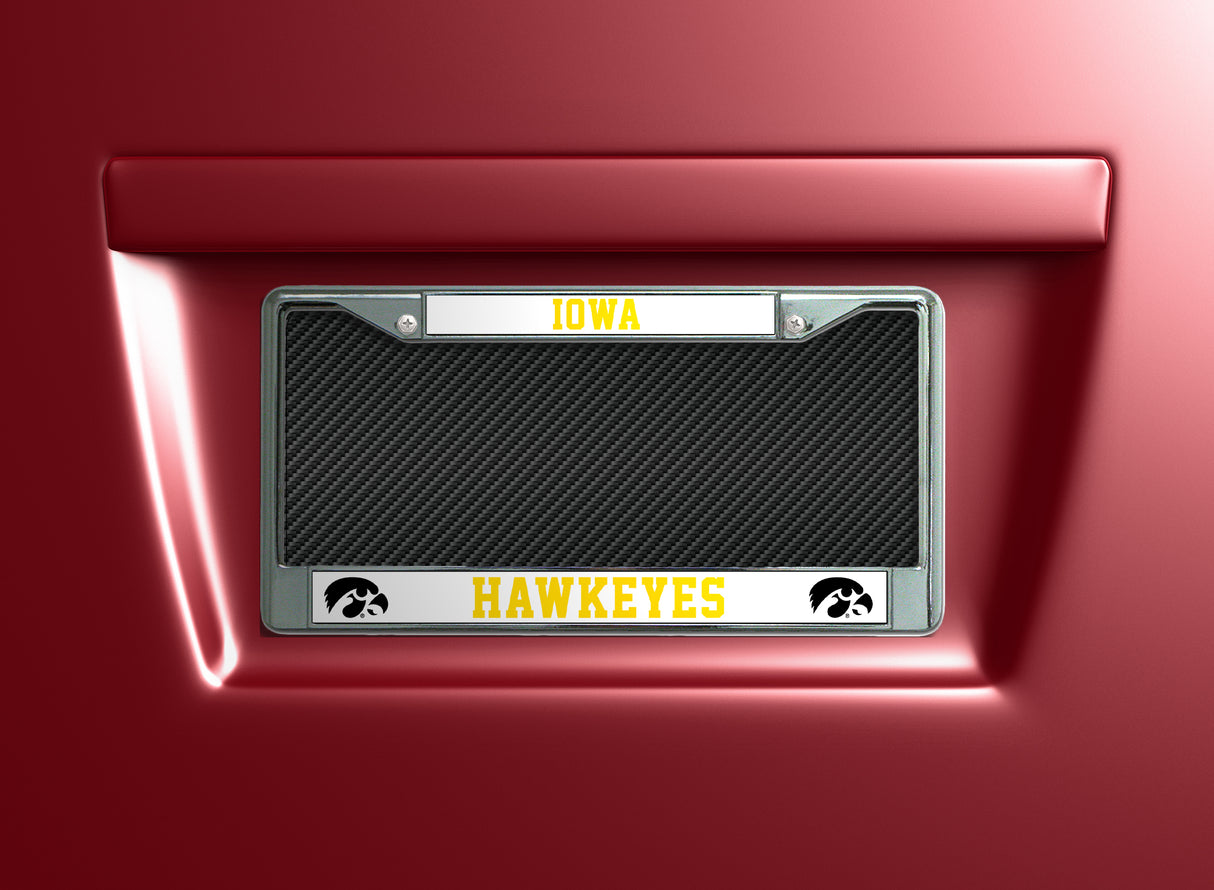 NCAA Iowa Hawkeyes Chrome License Plate Frame Fan Gear NCAA Iowa Hawkeyes
