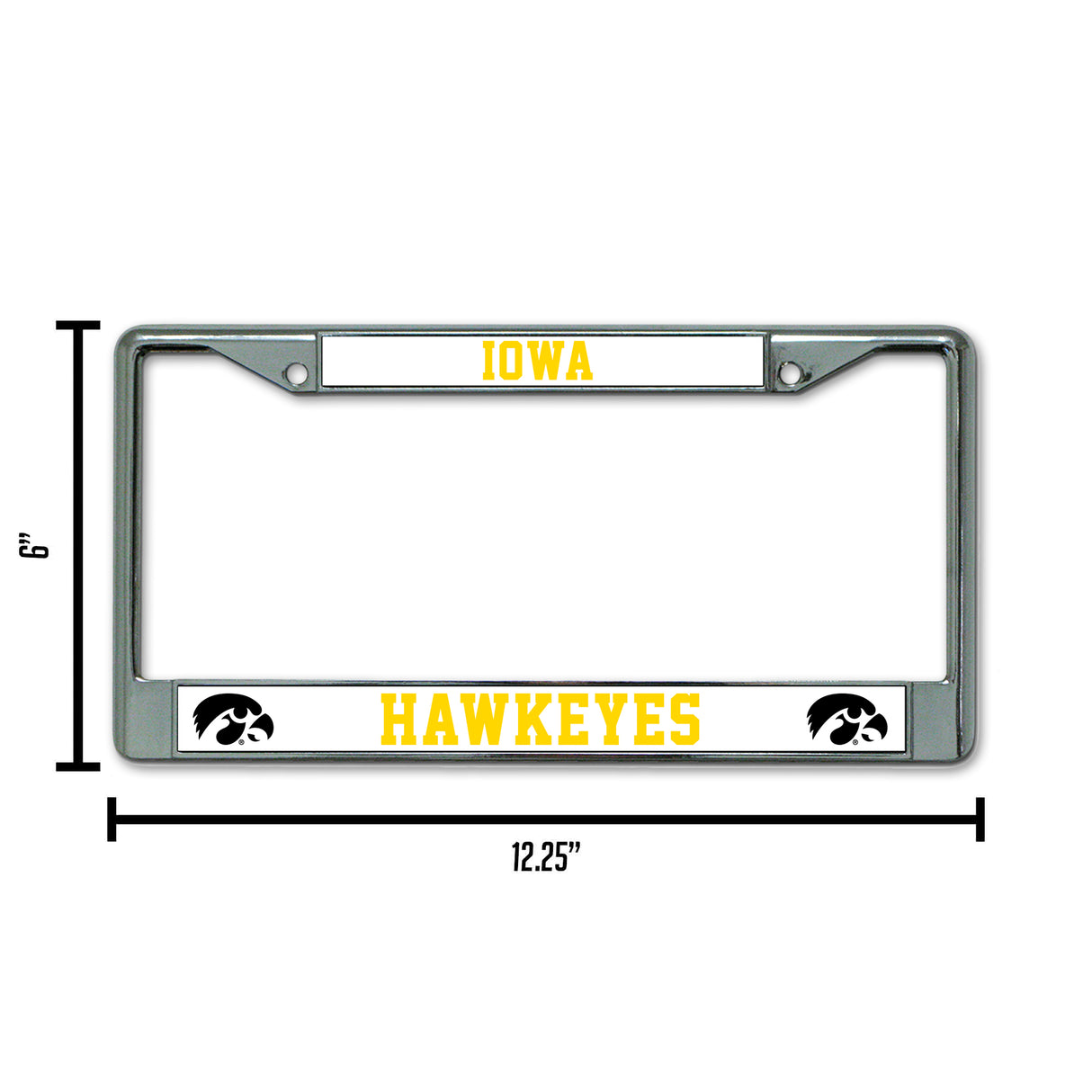 NCAA Iowa Hawkeyes Chrome License Plate Frame Fan Gear NCAA Iowa Hawkeyes