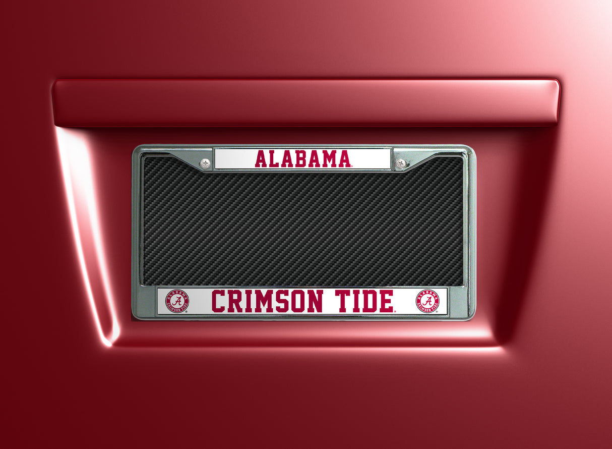 NCAA Alabama Crimson Tide Chrome License Plate Frame Fan Gear NCAA Alabama Crimson Tide