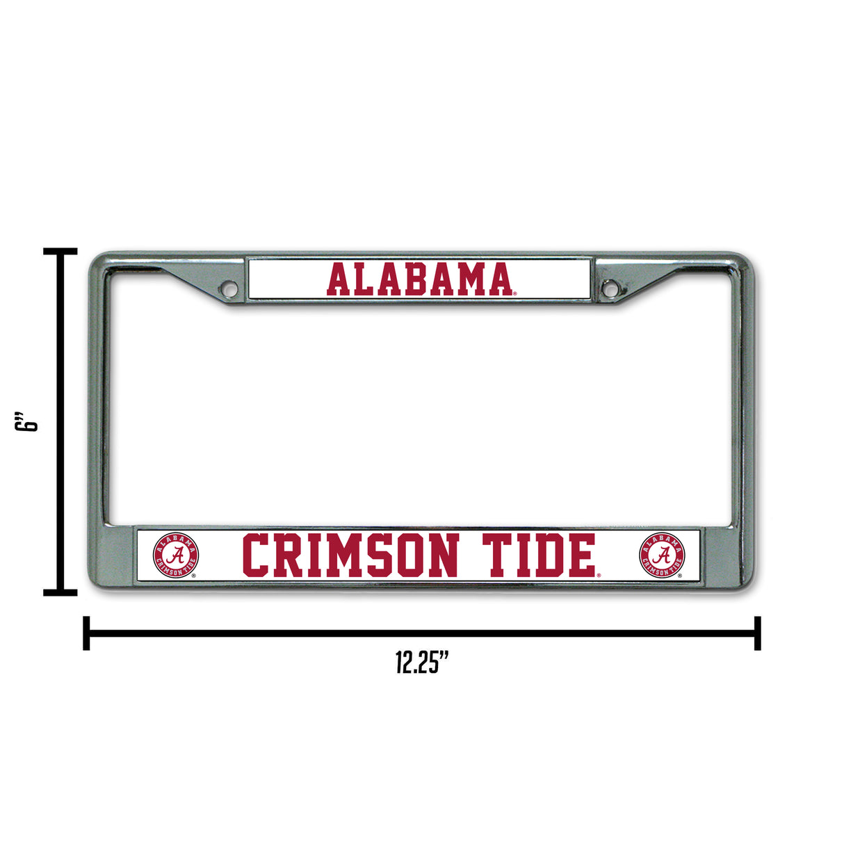 NCAA Alabama Crimson Tide Chrome License Plate Frame Fan Gear NCAA Alabama Crimson Tide
