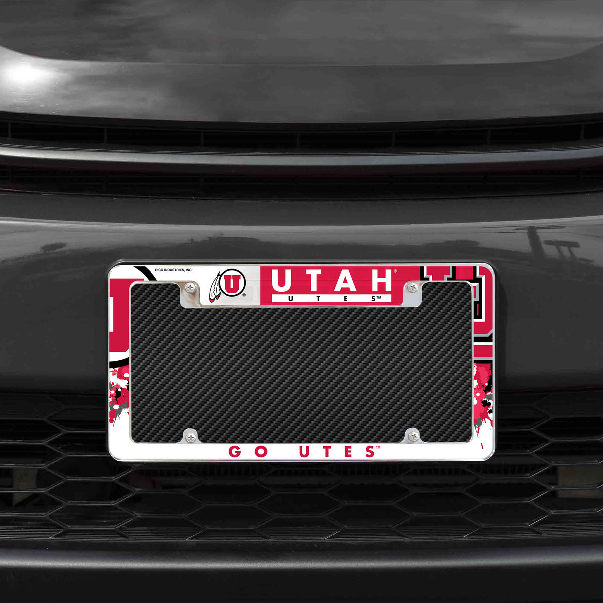NCAA Utah Utes All Over Chrome License Plate Frame Fan Gear NCAA Utah Utes