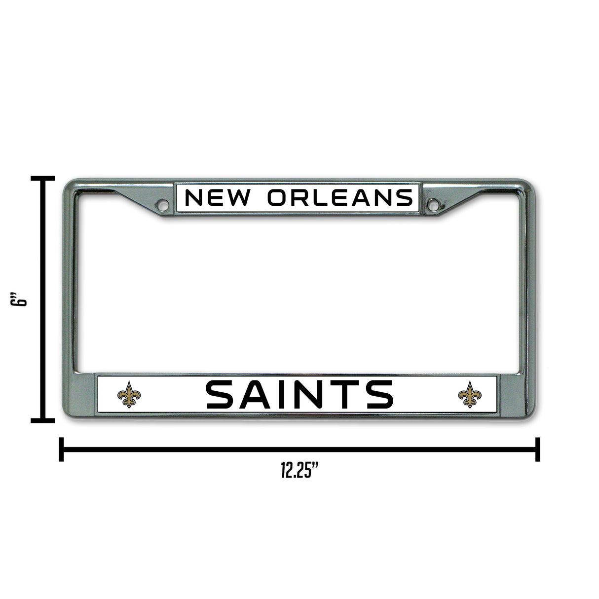 NFL New Orleans Saints Chrome License Plate Frame Fan Gear NFL New Orleans Saints