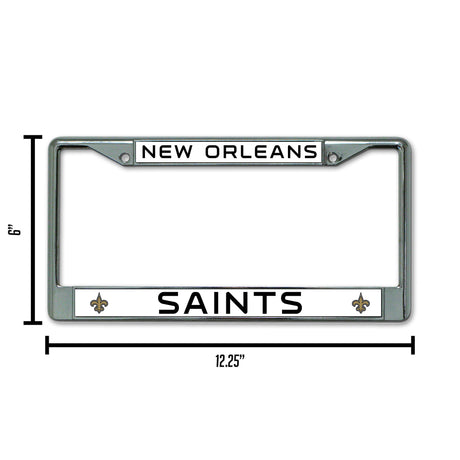 NFL New Orleans Saints Chrome License Plate Frame Fan Gear NFL New Orleans Saints