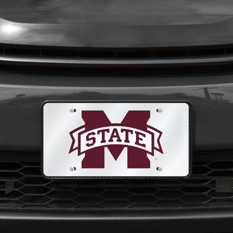 NCAA Mississippi State Bulldogs Silver Laser Cut Automobile Tag Fan Gear NCAA Mississippi State Bulldogs