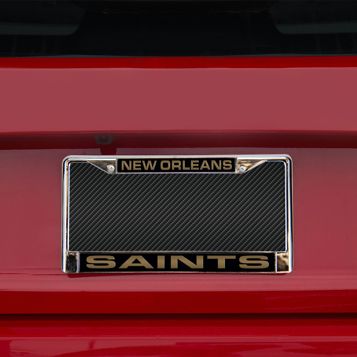 NFL New Orleans Saints Laser Cut Chrome License Plate Frame Fan Gear NFL New Orleans Saints
