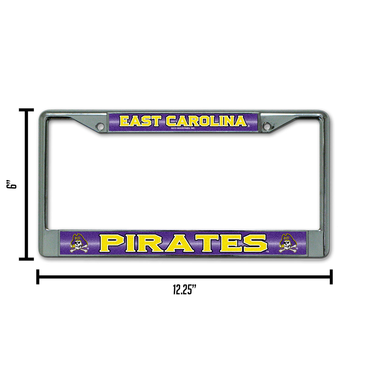 NCAA East Carolina Pirates Chrome Glitter License Plate Frame Fan Gear NCAA East Carolina Pirates