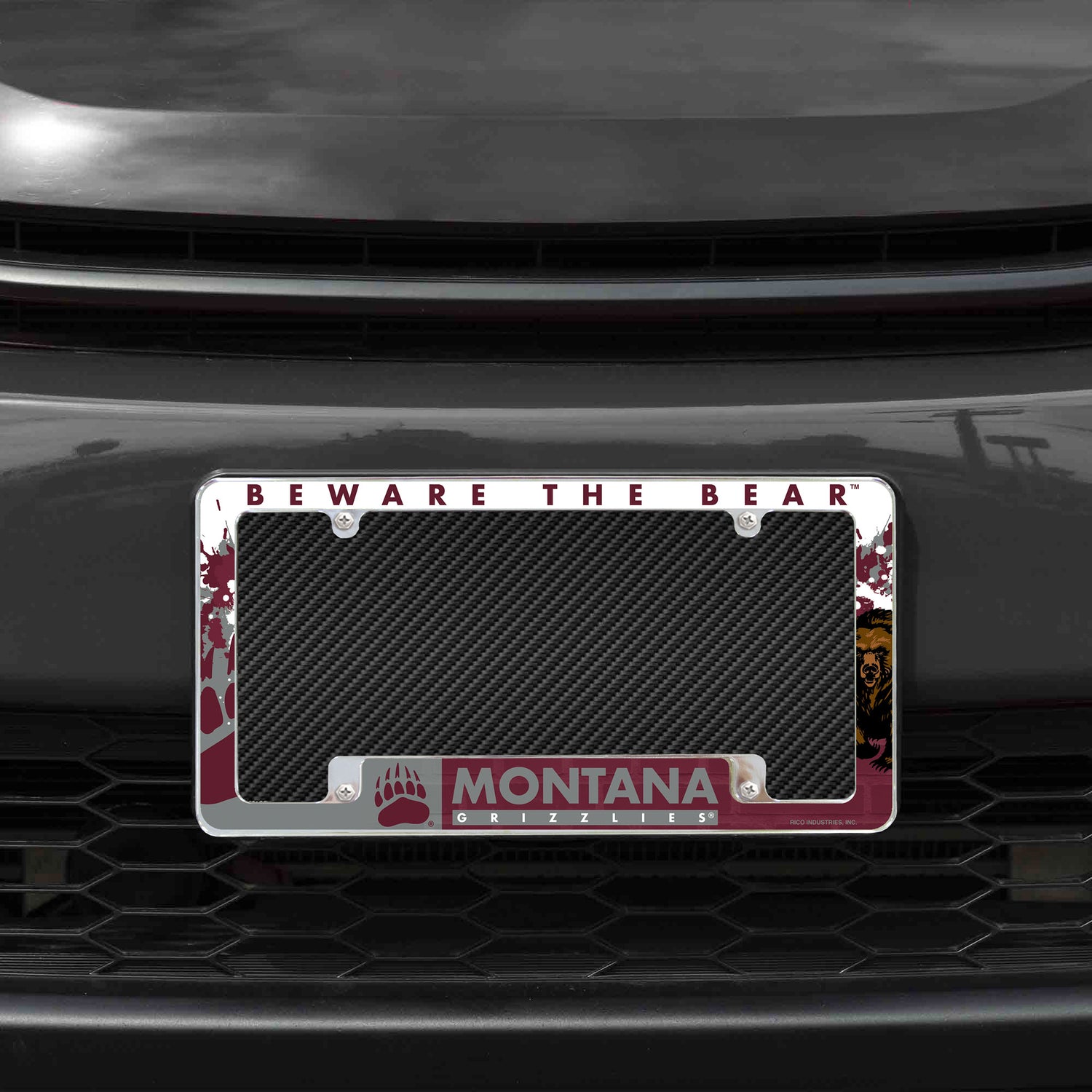 NCAA Montana Grizzlies All Over Chrome License Plate Frame Fan Gear NCAA Montana Grizzlies