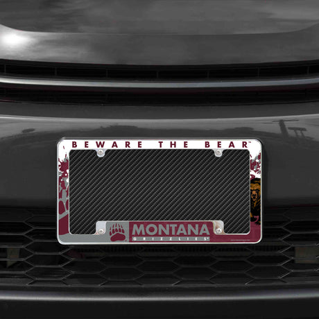 NCAA Montana Grizzlies All Over Chrome License Plate Frame Fan Gear NCAA Montana Grizzlies