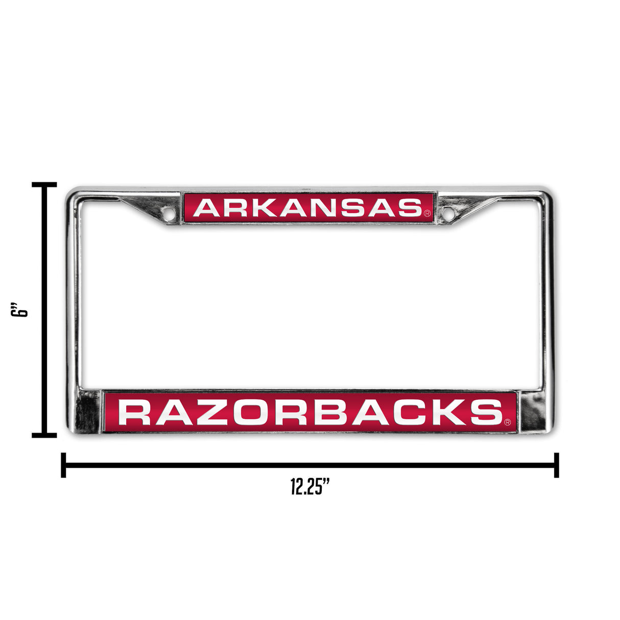 NCAA Arkansas Razorbacks Laser Cut Chrome License Plate Frame Fan Gear NCAA Arkansas Razorbacks