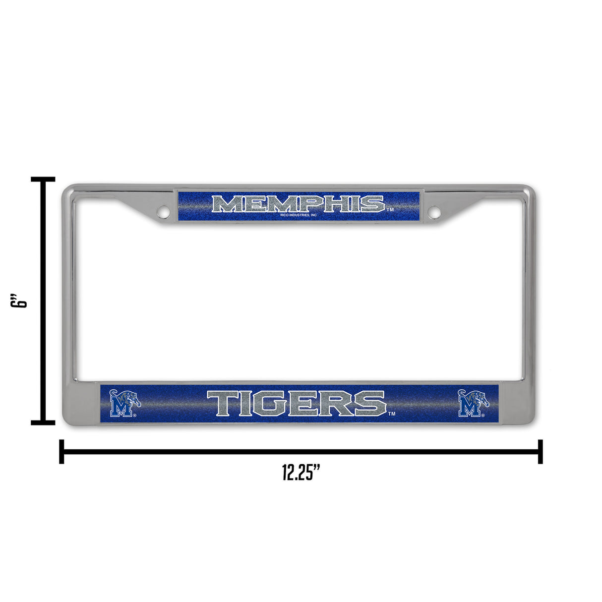 NCAA Memphis Tigers Chrome Glitter License Plate Frame Fan Gear NCAA Memphis Tigers