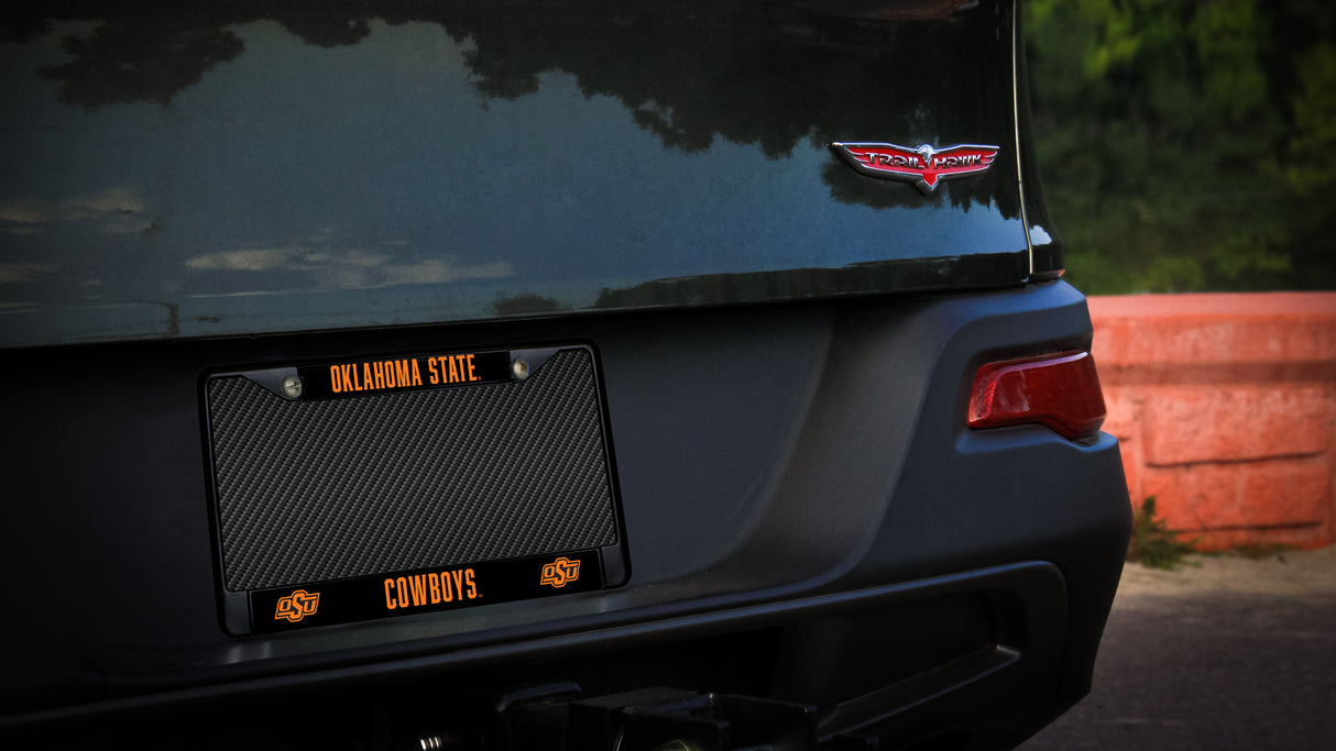 NCAA Oklahoma State Cowboys Black Chrome License Plate Frame Fan Gear NCAA Oklahoma State Cowboys