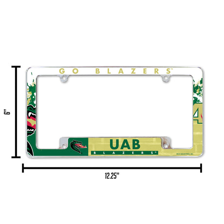 NCAA Alabama-Birmingham Blazers - UAB All Over Chrome License Plate Frame Fan Gear NCAA Alabama-Birmingham Blazers