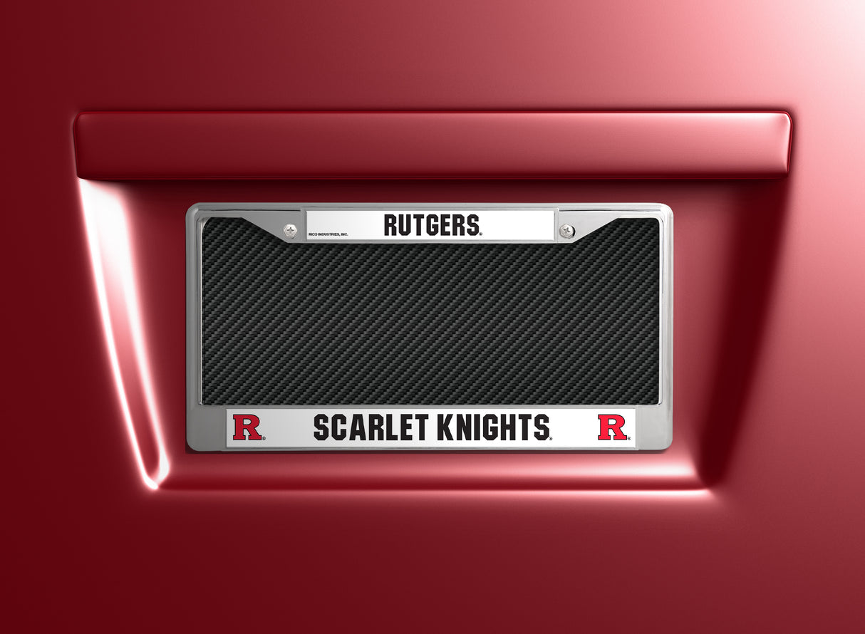 NCAA Rutgers Scarlet Knights Chrome License Plate Frame Fan Gear NCAA Rutgers Scarlet Knights