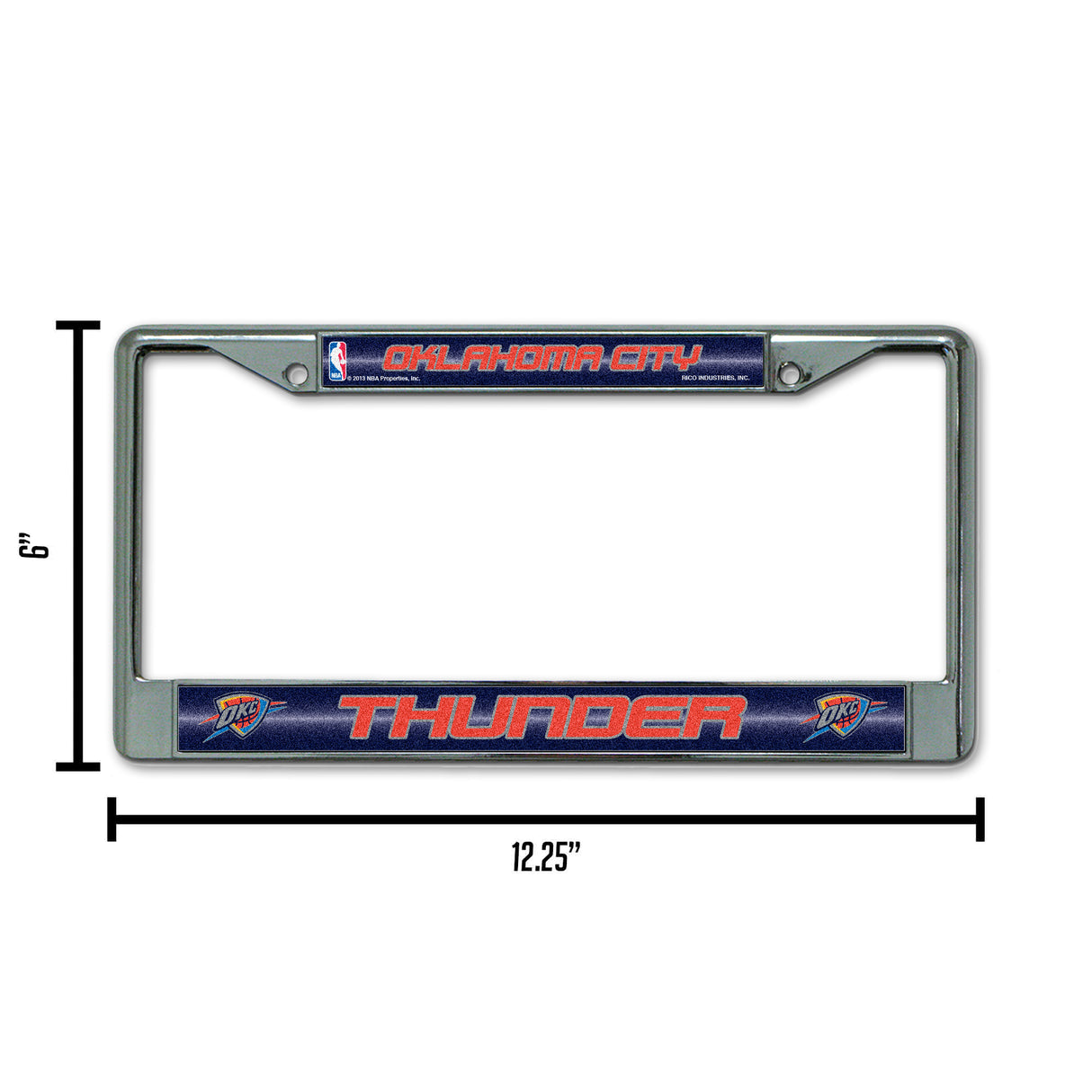NBA Oklahoma City Thunder Chrome Glitter License Plate Frame Fan Gear NBA Oklahoma City Thunder