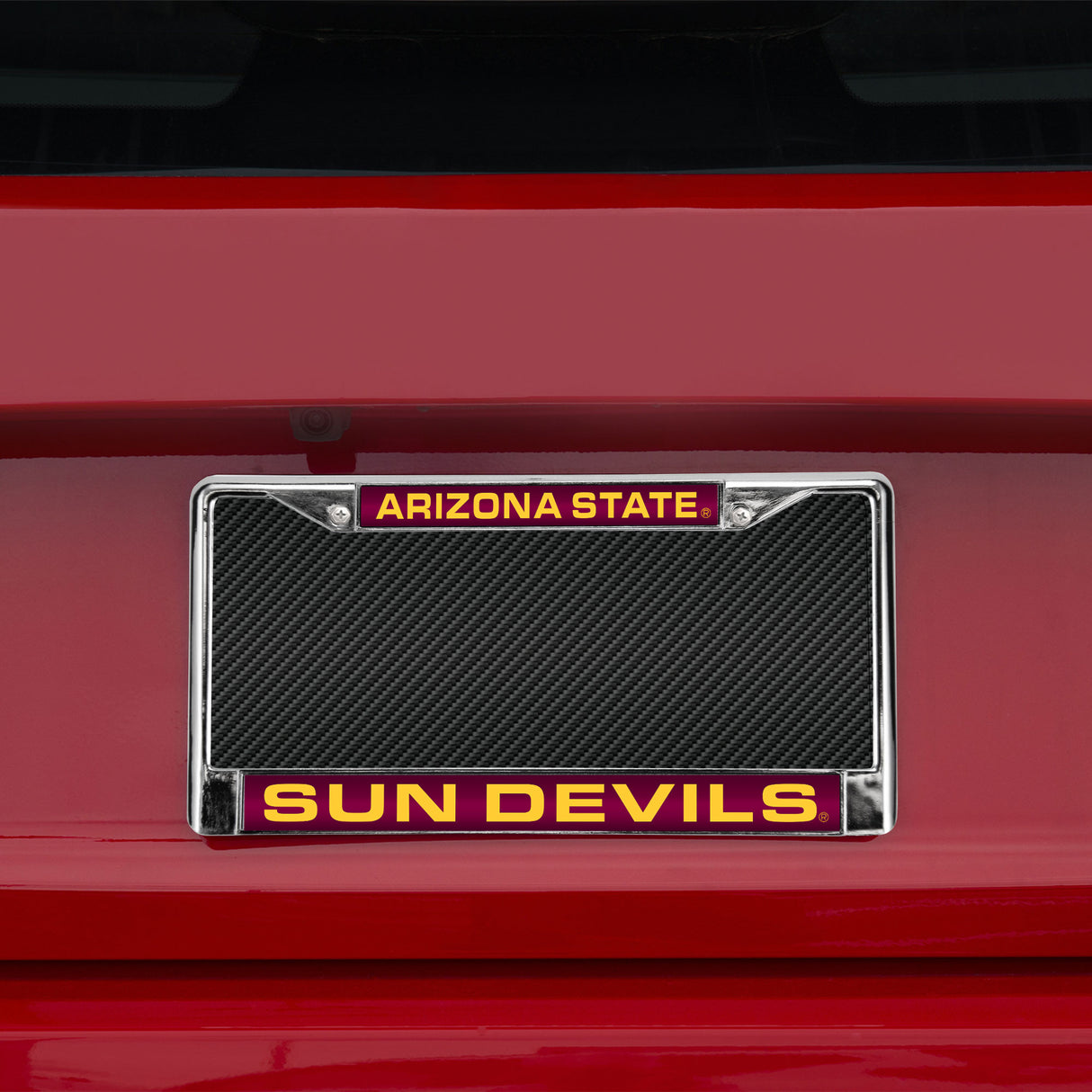 NCAA Arizona State Sun Devils - ASU Laser Cut Chrome License Plate Frame Fan Gear NCAA Arizona State Sun Devils