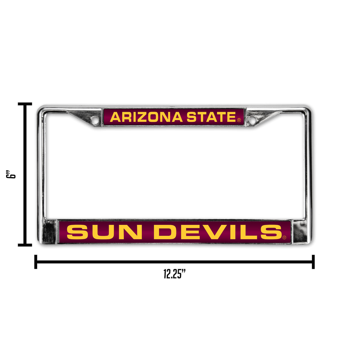 NCAA Arizona State Sun Devils - ASU Laser Cut Chrome License Plate Frame Fan Gear NCAA Arizona State Sun Devils