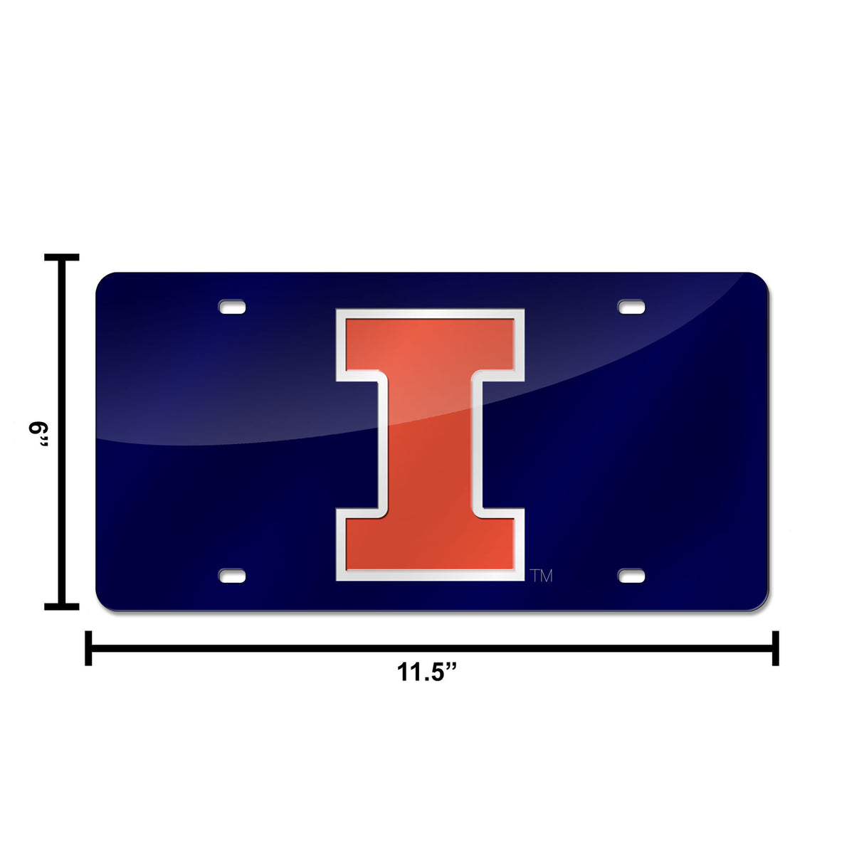 NCAA Illinois Fighting Illini Laser Cut Automobile Tag Fan Gear NCAA Illinois Fighting Illini