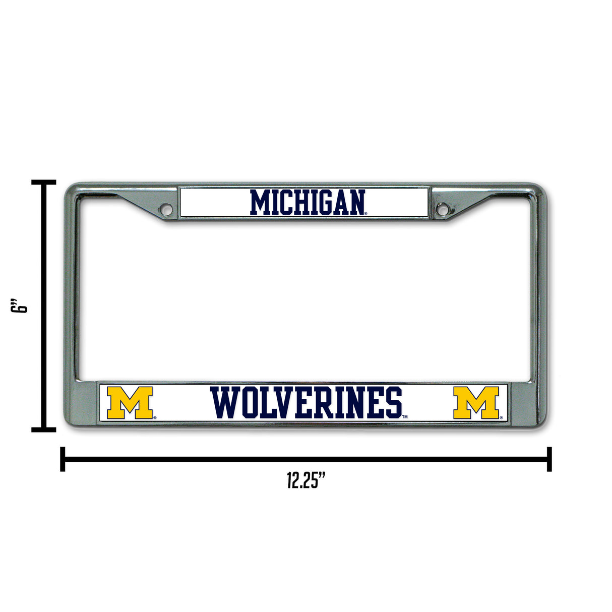 NCAA Michigan Wolverines Chrome License Plate Frame Fan Gear NCAA Michigan Wolverines