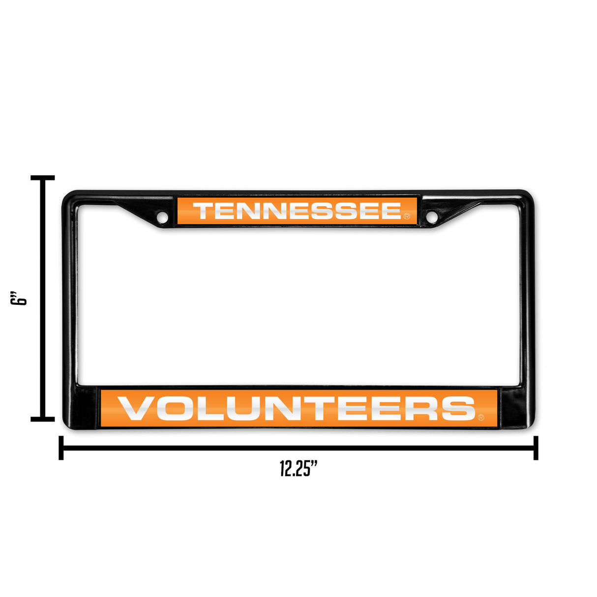 NCAA Tennessee Volunteers Laser Cut Black Chrome License Plate Frame Fan Gear NCAA Tennessee Volunteers