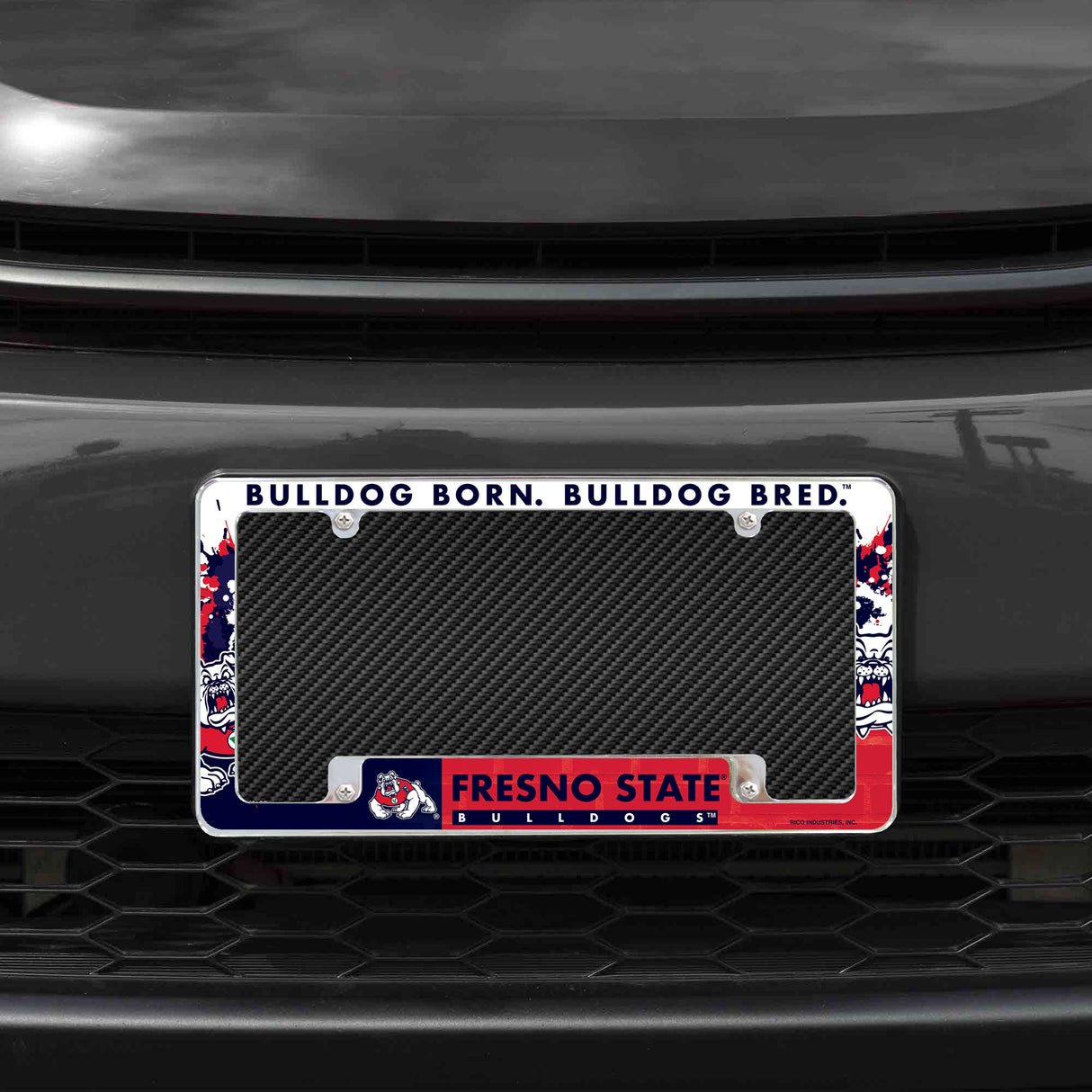 NCAA Fresno State Bulldogs All Over Chrome License Plate Frame Fan Gear NCAA Fresno State Bulldogs
