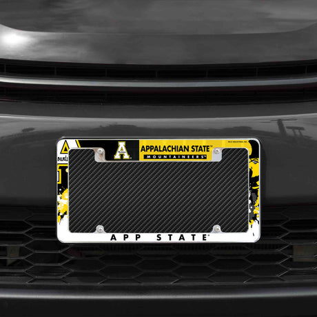 NCAA Appalachian State Mountaineers All Over Chrome License Plate Frame Fan Gear NCAA Appalachian State Mountaineers