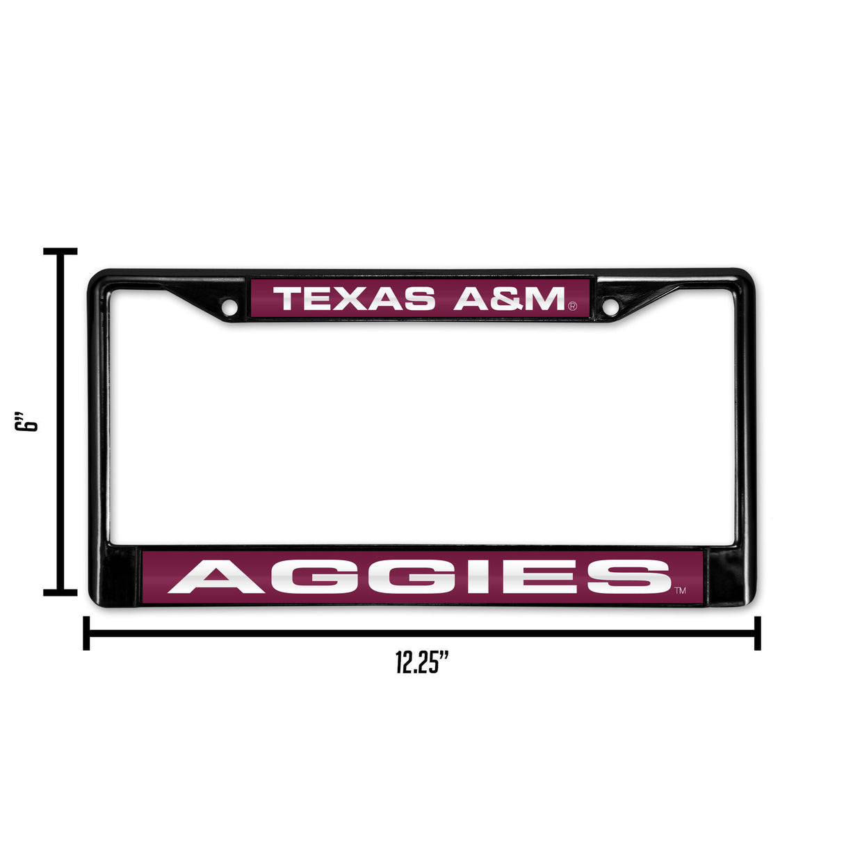 NCAA Texas A&M Aggies Laser Cut Black Chrome License Plate Frame Fan Gear NCAA Texas A&M Aggies