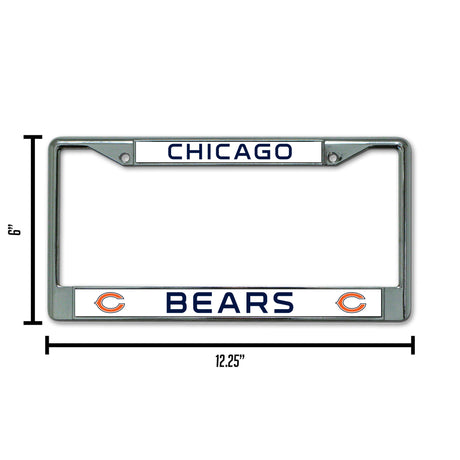 NFL Chicago Bears Chrome License Plate Frame Fan Gear NFL Chicago Bears