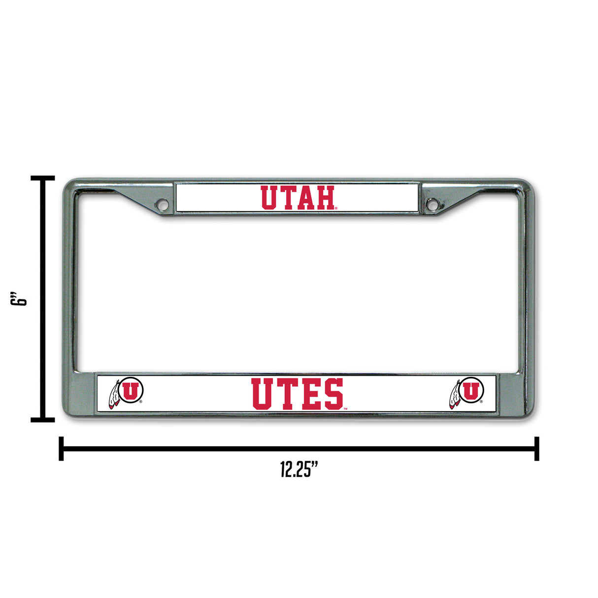 NCAA Utah Utes Chrome License Plate Frame Fan Gear NCAA Utah Utes