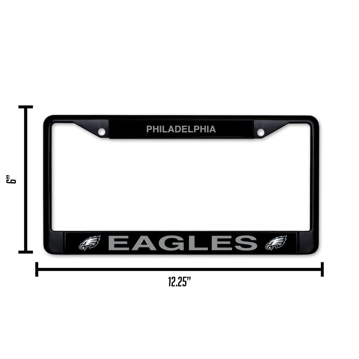 NFL Philadelphia Eagles Black Chrome License Plate Frame Fan Gear NFL Philadelphia Eagles