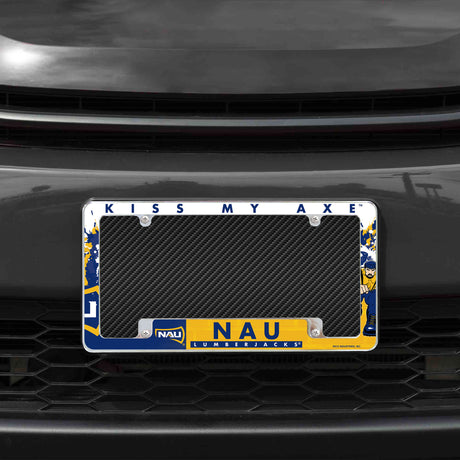NCAA Northern Arizona Lumberjacks All Over Chrome License Plate Frame Fan Gear NCAA Northern Arizona Lumberjacks