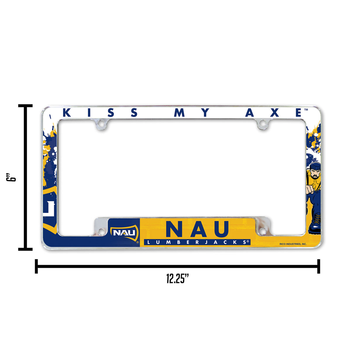 NCAA Northern Arizona Lumberjacks All Over Chrome License Plate Frame Fan Gear NCAA Northern Arizona Lumberjacks