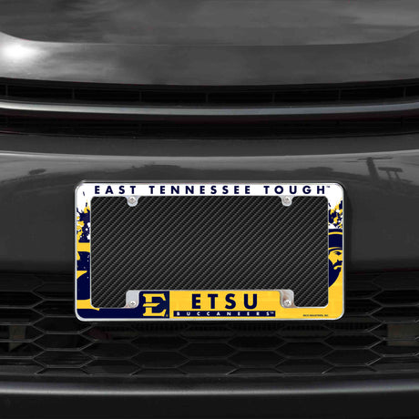 NCAA East Tennessee State Buccaneers All Over Chrome License Plate Frame Fan Gear NCAA East Tennessee State Buccaneers