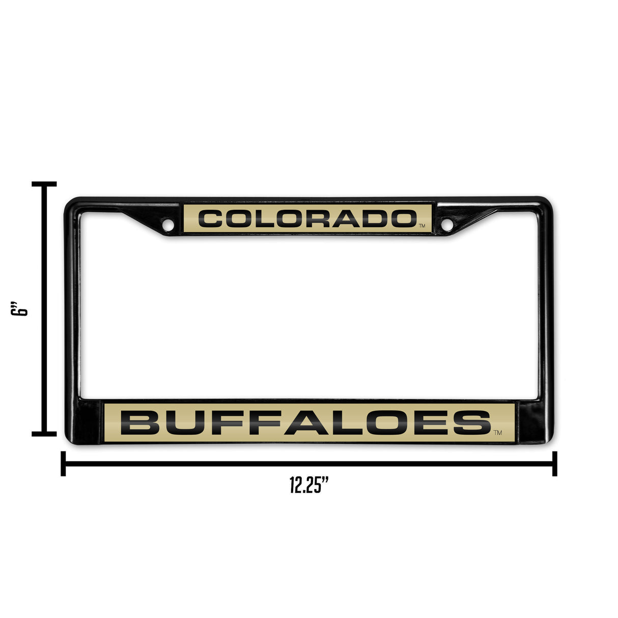 NCAA Colorado Buffaloes Laser Cut Black Chrome License Plate Frame Fan Gear NCAA Colorado Buffaloes