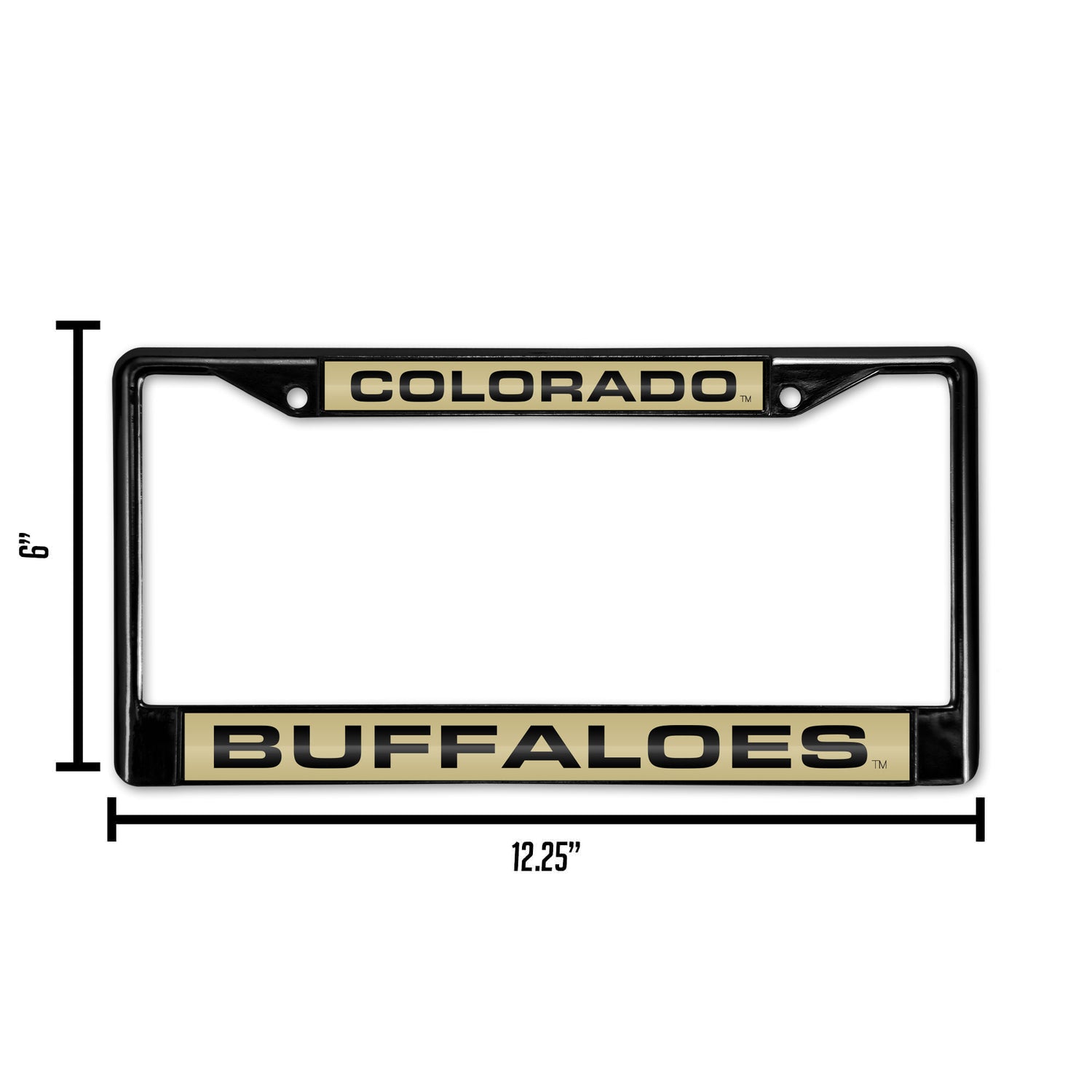 NCAA Colorado Buffaloes Laser Cut Black Chrome License Plate Frame Fan Gear NCAA Colorado Buffaloes