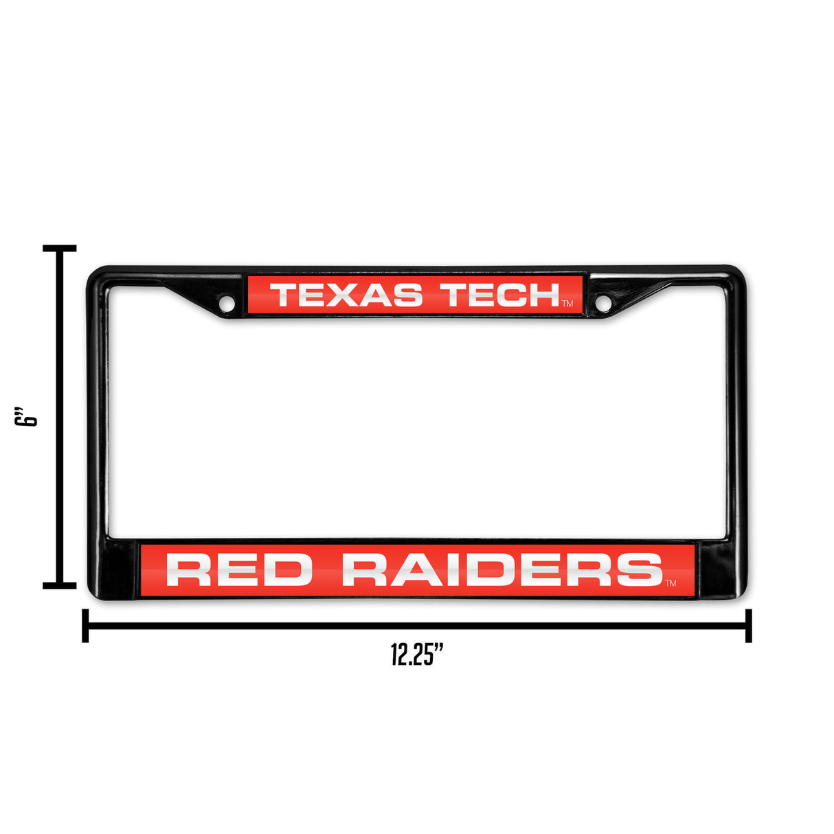 NCAA Texas Tech Red Raiders Laser Cut Black Chrome License Plate Frame Fan Gear NCAA Texas Tech Red Raiders