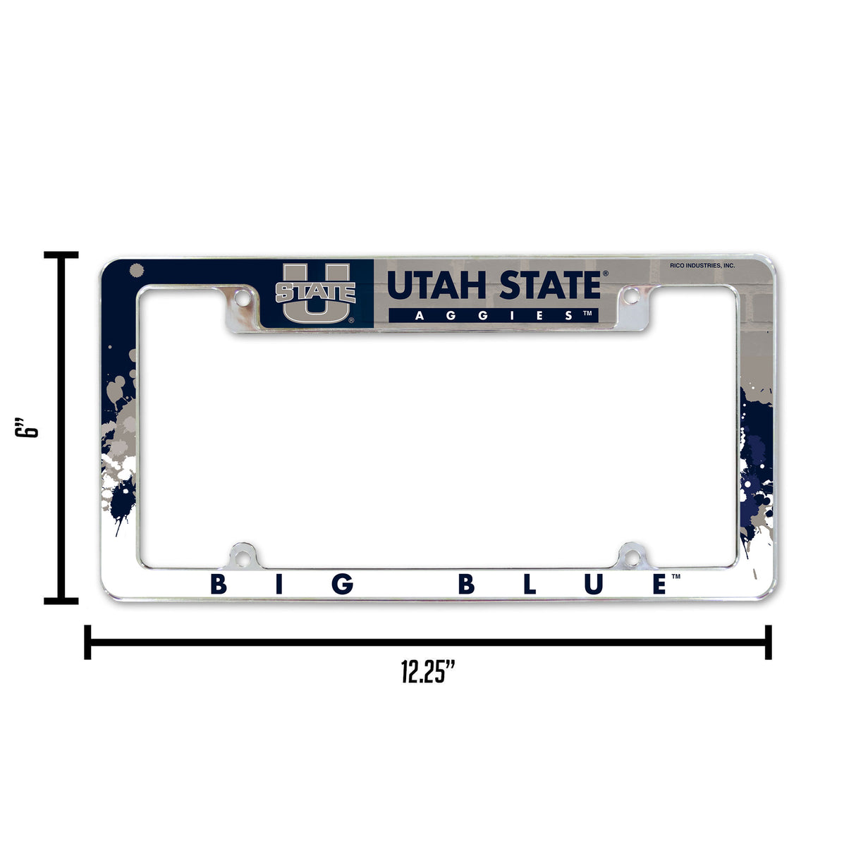 NCAA Utah State Aggies All Over Chrome License Plate Frame Fan Gear NCAA Utah State Aggies