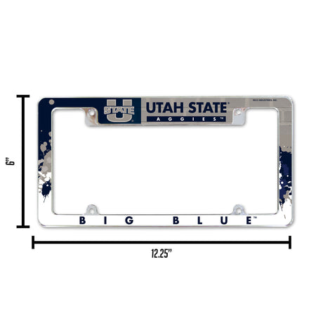 NCAA Utah State Aggies All Over Chrome License Plate Frame Fan Gear NCAA Utah State Aggies