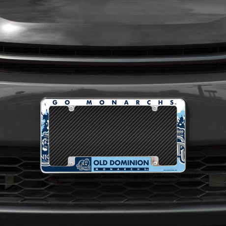 NCAA Old Dominion Monarchs All Over Chrome License Plate Frame Fan Gear NCAA Old Dominion Monarchs